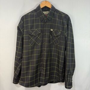 Dixxon Flannel Co. Stay Gold Black Plaid Shirt Men’s Medium